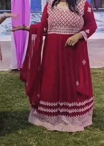 Elegant Red Ethnic Gown