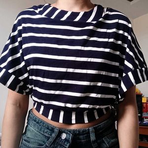 Striped Batwing Sleeve Top