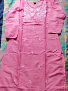 Pink Embroidered Kurta