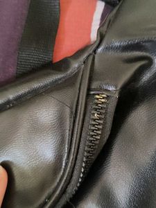 Sleek Black Faux Leather fanny Bag