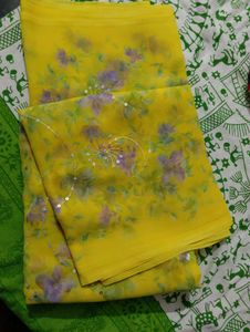New Yellow beautiful saree