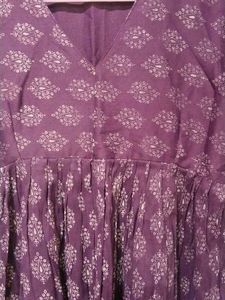 Elegant Purple Printed Kurta