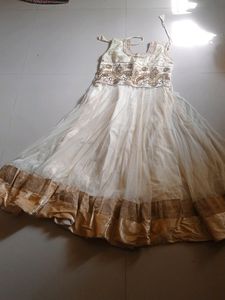 Flared Cream Anarkali