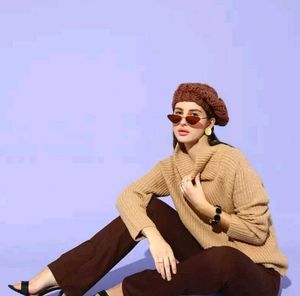 Ribbed Knit Turtleneck Sweater