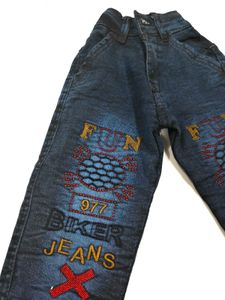 Boys' Blue Denim "FUN BIKER JEANS"