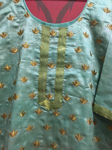 Embroidered silk  kurti set size L