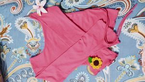 Hot Pink One-Shoulder Ruched Top