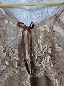 Elegant Silk nighty with Ribbon Detail