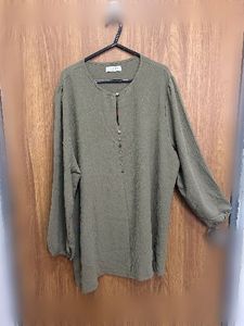 Olive Green Textured Kurta