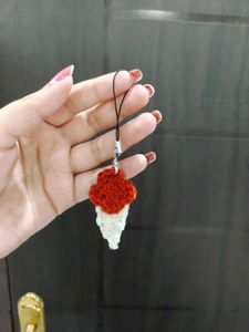 Cute Crochet Ice Cream Keychain Charm