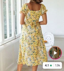 Floral Print A-Line Midi Dress