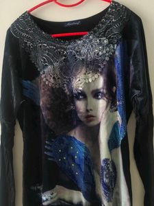 Artistic Graphic Print Top - L/XL