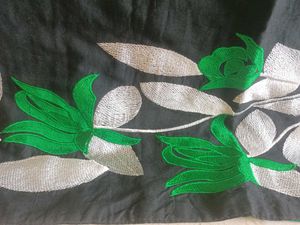 Cotton Green Floral Kurta with Attached Sleeves
