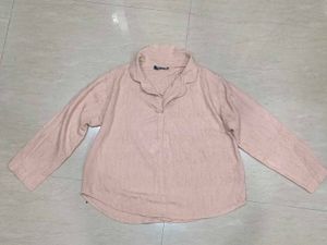 Beige Collared Women's Top