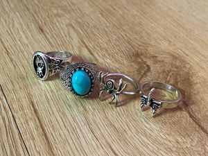 Unique Set of 4 Vintage-Style Rings