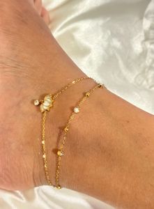Elegant Gold Chain Anklet with Charm