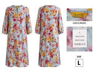 Light Blue Floral Print Kurta