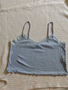 primark Cute Blue Ribbed Cami Top