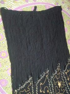Boho Black Embroidered Maxi Skirt