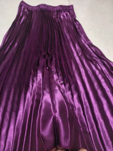 Elegant Purple Pleated Midi Skirt