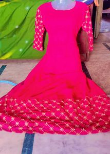 Pink Embroidered Anarkali Dress