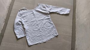 Women's White Kurta with Blue Print