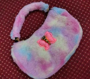 New Fuzzy Rainbow Butterfly Bag
