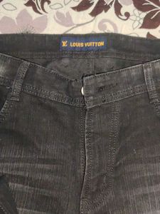 Men's Black Jeans with Unique Design