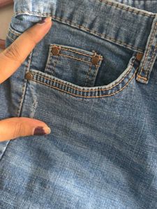 Blue Denim Cut-off Shorts