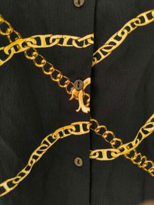 🖤👑 Luxury with the Royal Chain Print Shirt Dress