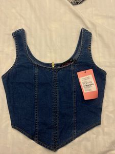 Stylish Denim Corset Top