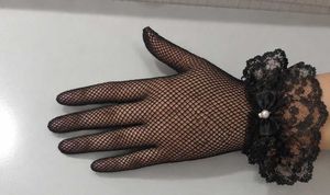 Elegant Black Lace Fishnet Gloves
