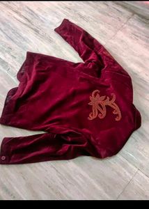 Velvet Blazer with Embroidery