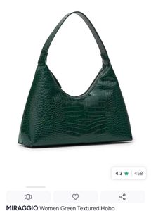 Stylish Teal Croc Embossed Shoulder Bag