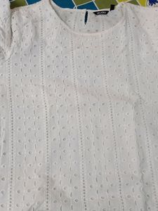 Zudio, White Lace Work Details Size - L