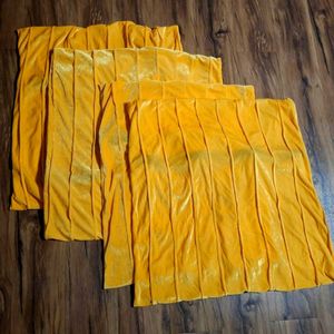 Set of 4 Yellow Plush 65cm x65cm Cushion Covers