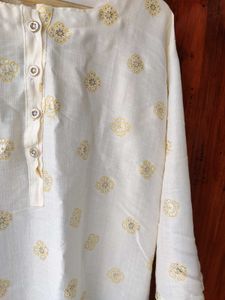 Floral Print Cream Kurta