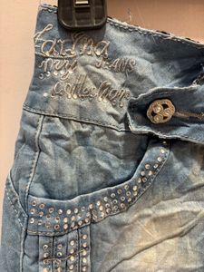 Chic Sparkly Denim Shorts