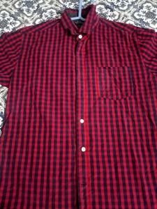 Red & Black Gingham Button-Up Shirt