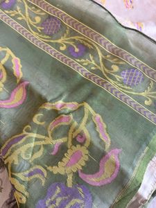 Green Floral Pattern korasilk saree