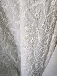 Elegant White Chikankari Kurta with dupatta