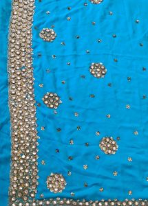 Beautiful Blue Embellished Saree with blouse