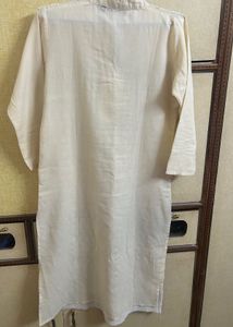 Chhavi Beige Cotton Chikankari Kurti - Size L