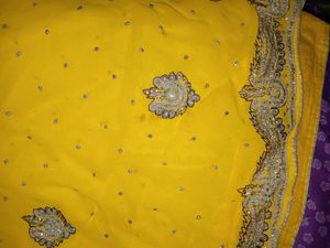 Beautiful Yellow Saree and Blouse Set
