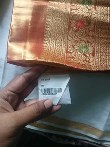 Beautiful Golden tissue saree with blouse piece