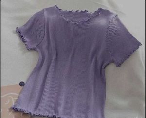 Ribbed Lettuce Hem Top