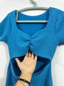 Blue Cutout Bodycon Dress