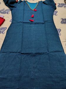 Stylish Blue Kurta with Tassel Detail