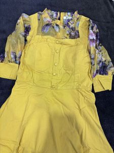 Stylish Yellow Fit &amp; Flare Dress