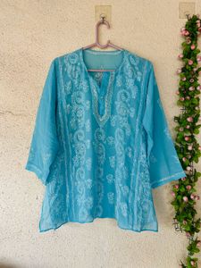 Beautiful Blue Chikankari Kurta